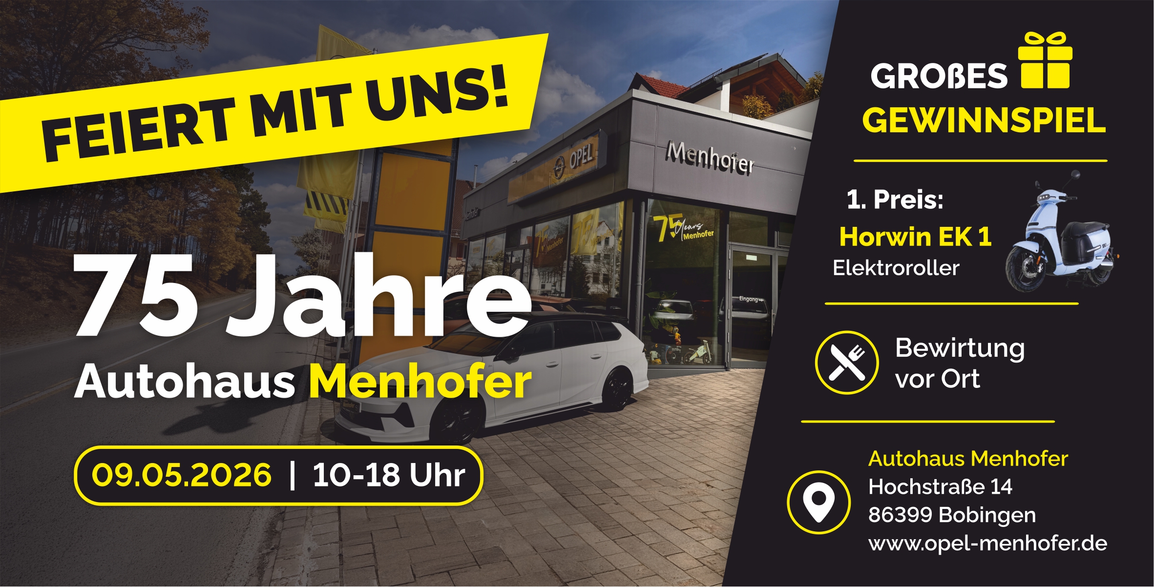 75-Jahre-Feier des Autohaus Menhofer am 09.05.2026